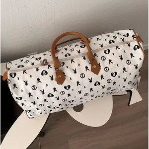 Playboy White Monogram Large  Duffle Bag
